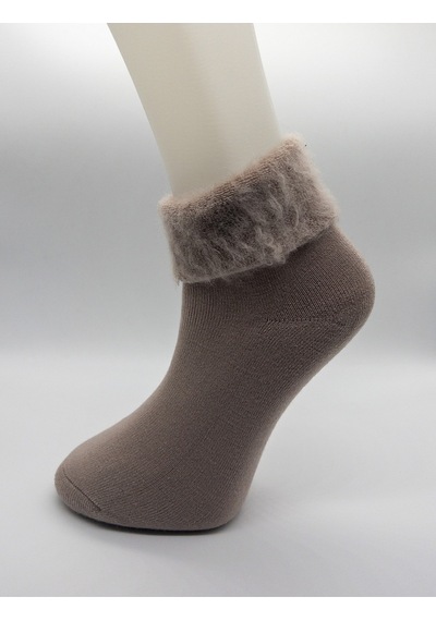 Socks 3 Çift Termal Ekstra Yumuşak Kışlık Kadın Uyku Çorabı Mor Beyaz Pudra