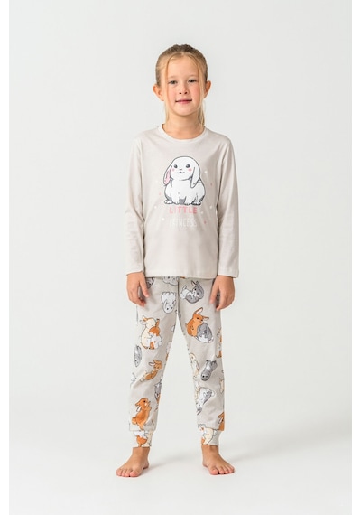 Rolypoly Kız Çocuk Gri Pijama Takım Gri