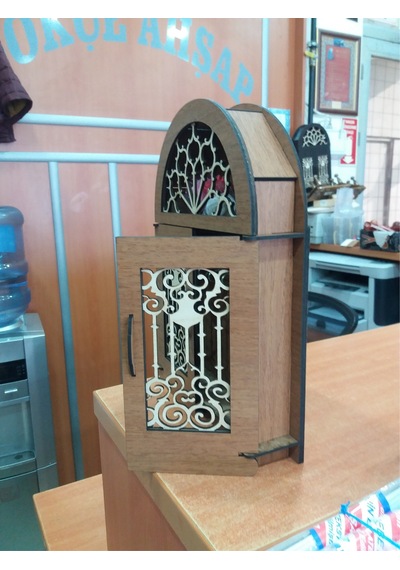Antik Retro Vintage Kapaklı Kancalı Dekoratif Anahtar Dolabı Kahverengi