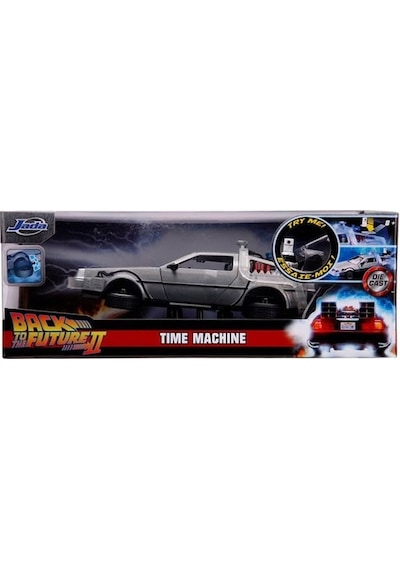 Jada 253255021 Geleceğe Dönüş Zaman Makinesi Metal(Die-cast) Işıklı Time Machine Back to the Future 2. Seri 1:24 Ölçek Açılabilir Kapılar