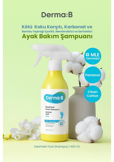 Kötü Koku Karşıtı, Nemlendirici Ve Serinletici Ayak Şampuanı Derma:b Deofresh Foot Shampoo Cotton
