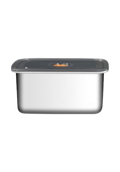 Çelik 1500 Ml Yemek Meyve Et Buzdolabı Beslenme Saklama Kabı Mt110-15 Gri