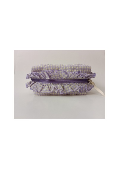 Mor Pötikare Firfirli Makyaj Çantası 17x10x11 Cm