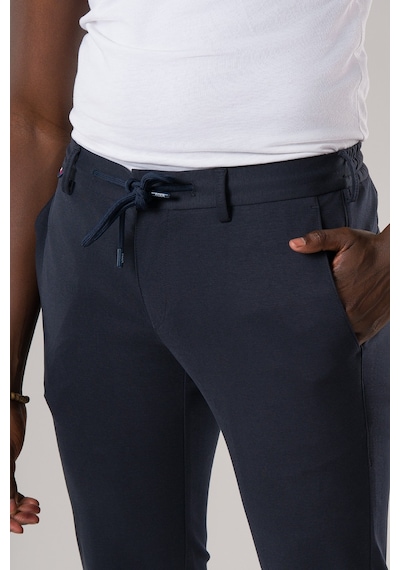 Ecer Slimfit Beli Lastikli Ve İplikli Dokulu Likralı Yazlık Jogger Pantolon Lacivert