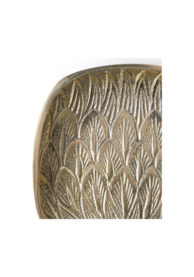 Yargıcı Yaprak Formlu Metal Dekoratif Kase 10x11x2 Cm 26knha1012n St