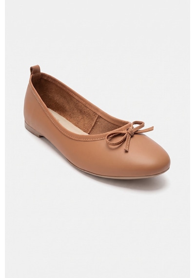 Luvishoes 01 Taba Cilt Kadın Babet Taba