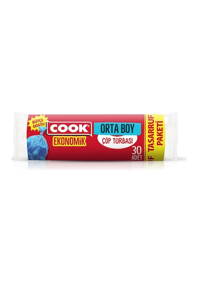 Cook Ekonomik Orta Çöp Torbası Mavi 55 Cm X 60 Cm 30 Yaprak
