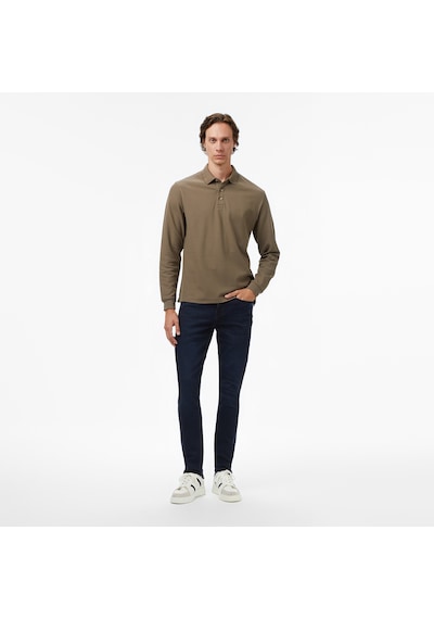 Nautica Erkek Kahverengi Classic Fit Uzun Kollu Polo Yaka T-shirtdüzk57351t