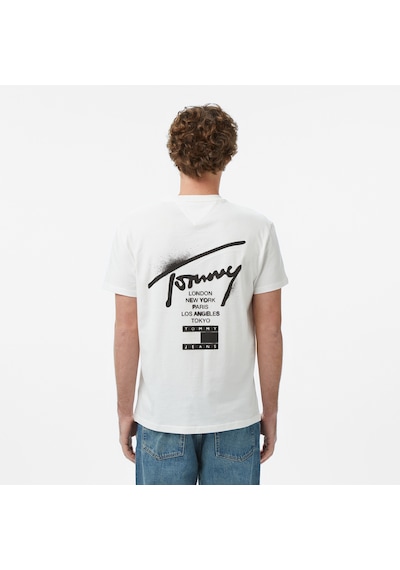 Tommy Hilfiger Regular City Sign Erkek Beyaz T-shirt Dm0dm22553 2800324