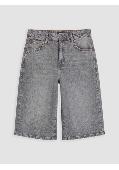 Lcw Jeans Gri Bermuda Fit Kadın Jean Şortolon