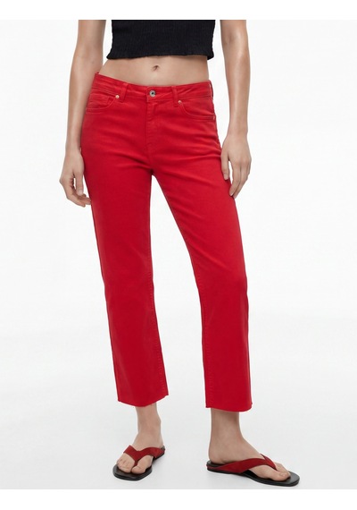 Koton Pamuklu Cepli Düğmeli İspanyol Paça Crop Jean Pantolon - Kick Flare Jeans Kırmızı 6sal40051mw Koton Pamuklu Cepli Düğmeli İspanyol Paça Crop Jean Pantolon - Kick Flare Jeans Kırmızı 6sal40051mw