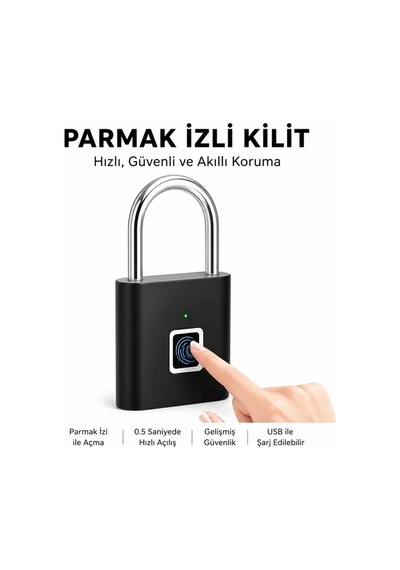Parmak İzli Asma Kilit