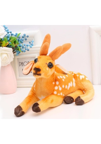 Sevimli Ren Geyiği Peluş 30 Cm - Uyku Ve Oyun Arkadaşı Peluş Oyuncak SARI