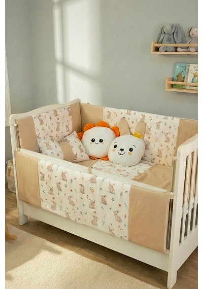 Park Yatak Bebek Uyku Seti Nevresim Takımı Bunny Kahverengi 70x110 - 70x120