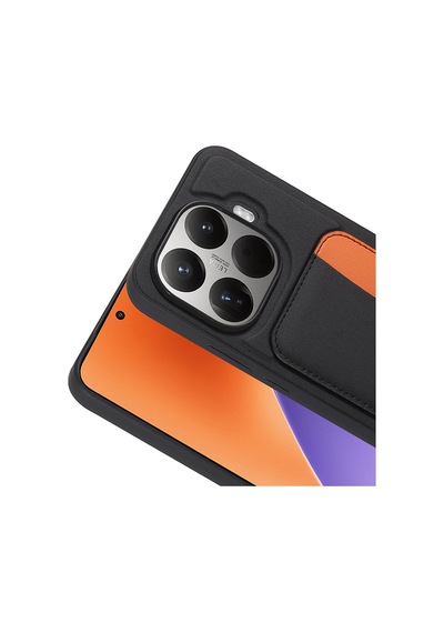 Xiaomi 15t Kılıf Kartlıklı Kamera Yükseltili Silikon Celikaksesuar Kahverengi