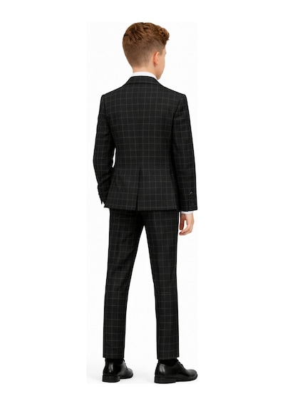 Ahengim Erkek Çocuk Slim Fit Dokulu Çizgili Klasik Takım Elbise Ak197-198 Siyah Ahengim Erkek Çocuk Slim Fit Dokulu Çizgili Klasik Takım Elbise Ak197-198 Siyah