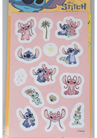 X Dekomus Lisanslı Stitch 2'li Kuşe Sticker Ve Dekomus Cep Defteri Seti Altın