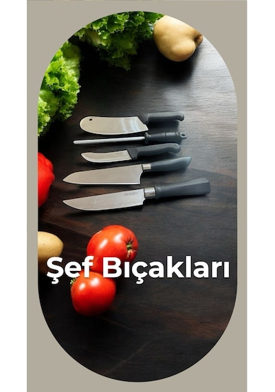Lazoğlu Bıçak Seti - 5 Parça Şef Mutfak Bıçak Seti Takımı