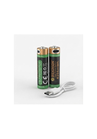 Şarjlı Kalem Pil 1.5v Aa Şarj Edilebilir Lityum Pil 4255mwh Usb-c Girişli, 2 Li Paket Şarj Kablolu