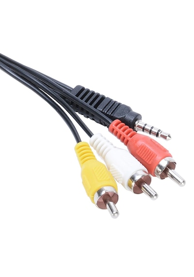 4824 3.5 Mm Stereo To 3 Rca Dişi Tos Çevirici Dönüştürücü Ses Kablosu With Rca Cable