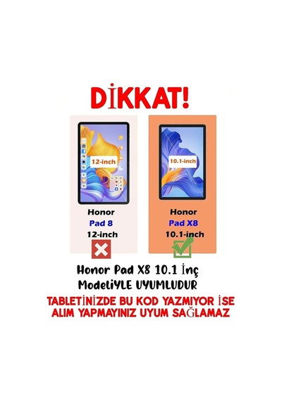 Huawei Honor Pad X8 10.1 İnç Uyumlu Kılıf 360 Dönen Kapaklı Standlı 3lü Set Kılıf