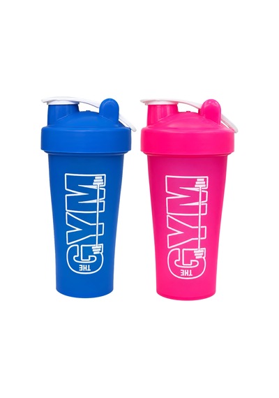 Gym Shaker 650 Ml Ölçekli Ve Sızdırmaz Kapaklı Protein Shaker 2'li Set Mavi+pembe Mavi-pembe