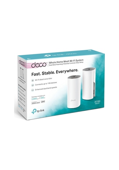 TP-Link DECO E4 AC1200 Tüm Evi Kapsayan Mesh Wifi Sistemi (2'Li Paket)