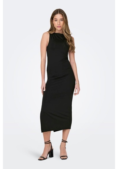 ONLY Onlea S/l Long Slıt Dress Jrs Siyah Cok Renklı