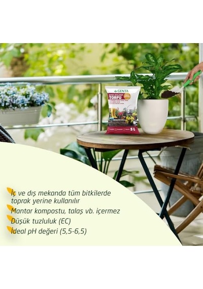 Genta Genel Kullanım Torfu Saksı Toprağı 5 Lt 0,250