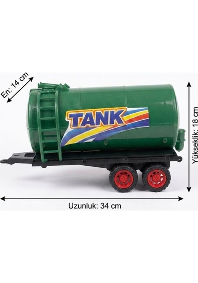 Dev Boy Sürtmeli Ve Sökülebilir Tankerli Oyuncak Traktör 80 Cm Eğitici Çocuk Oyuncağı