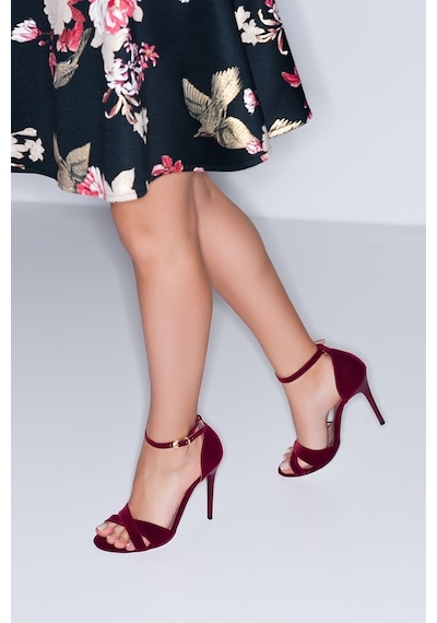 Fox Shoes Bordo Süet Kadın Topuklu Ayakkabı 7749113702