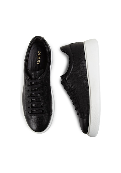 Deery Hakiki Deri Siyah Erkek Sneaker Ayakkabı - 01954Msyhe02 Siyah