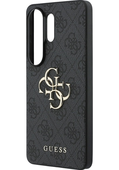 Galaxy S26 Ultra Uyumlu Kılıf Guess Lisanslı Pu Deri Büyük Metal Logo Dizaynlı Kapak Siyah