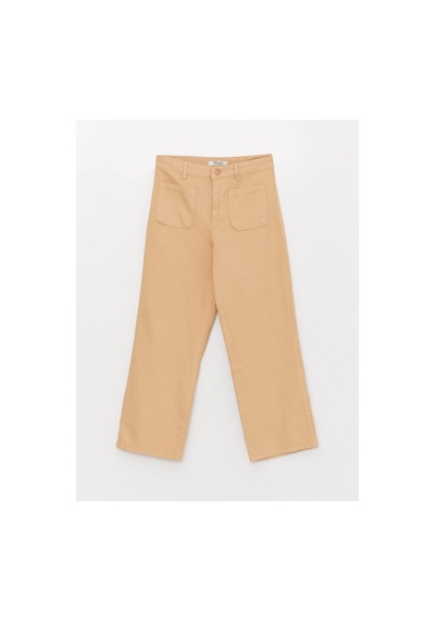 LC Waikiki Wideleg Kız Çocuk Pantolon Koyu Bej