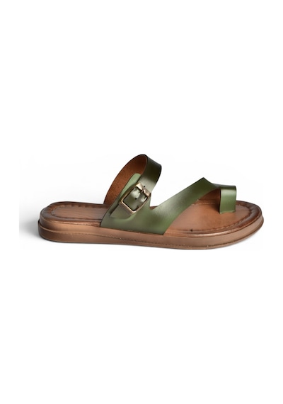 Fox Shoes U390959503 Yeşil Hakiki Deri Kadın Terlik