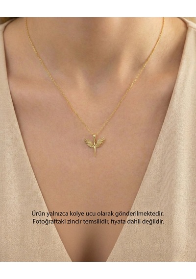 Sade Minik Mikail Meleği 14 Ayar Altın Kolye Ucu