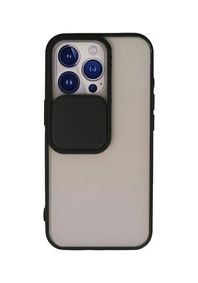 Newface - 851 - iPhone Uyumlu 13 Pro Kılıf Palm Buzlu Kamera Sürgülü Silikon - Lvsqvr - - Siyah