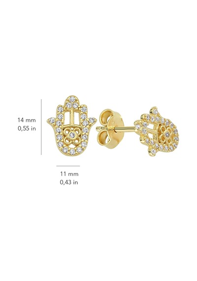 Goldkupe 14 Ayar Altın Fatma Ana Eli Küpe 1,33 Gr-5004