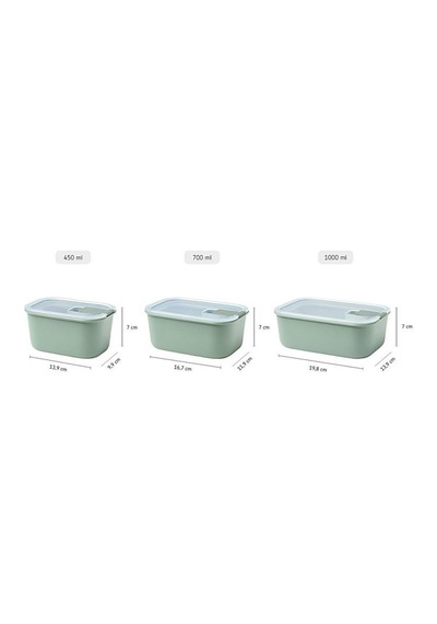 Mepal Easy Clıp Dikdörtgen Saklama Kabı 2250 Ml Yeşil