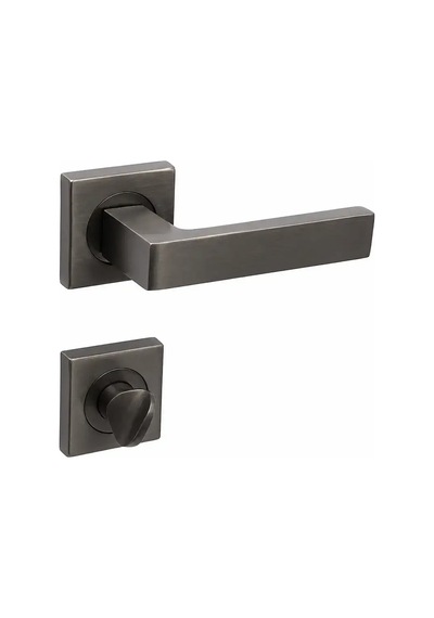 Sese Dicle Modeli Kare Rozetli Wc Kapı Kolu Antrasit 200-211r-02-54