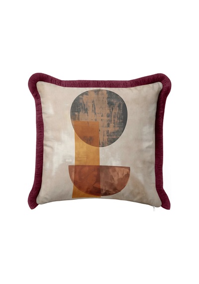 Soyut Geometrik Dekoratif Formlu Saçaklı Yastık Kılıfı - Minimal Bej Bordo Püsküllü Kırlent Kılıfı Uzak Vadi Aura Soyut Geometrik Dekoratif Formlu Saçaklı Yastık Kılıfı - Minimal Bej Bordo Püsküllü Kırlent Kılıfı Uzak Vadi Aura
