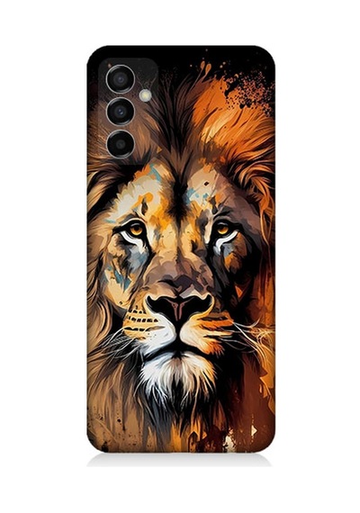 Samsung Galaxy M23 Uyumlu Silikon Kılıf Sarı Kırmızı Kral Aslan