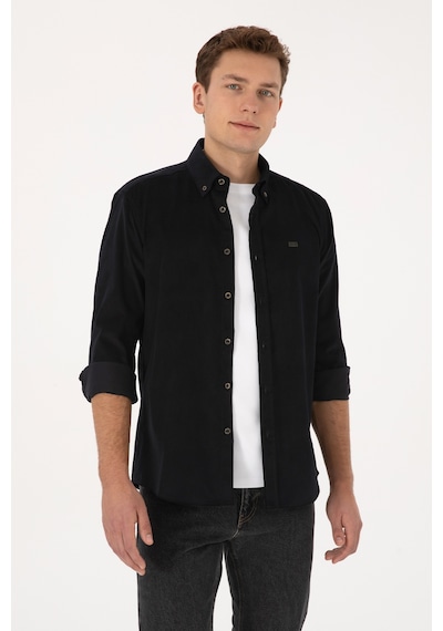 U.s. Polo Assn. Erkek Siyah Gömlek Desenli 50315915-vr046 Sıyah