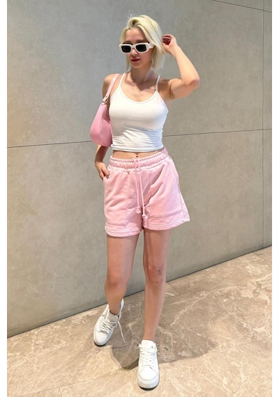 Madmext Pembe Basic Kadın Şort Mg2511 Pembe