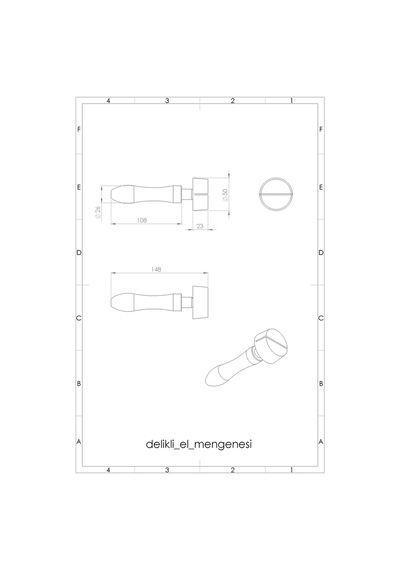 Kuyumculuk Delikli El Mengenesi Metalik