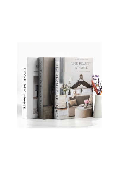 3 Lü Kitap Görünümlü Dekoratif Kutu Seti, İskandinav Tarz Modern Ev Dekorasyonu,- Set-2