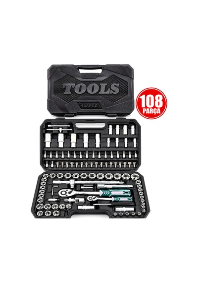 Krt-1170 108pcs Lokma Seti Lokma & Soket & Bits Adaptör & 2ad.cırcır Kolu Plastik Çantalı