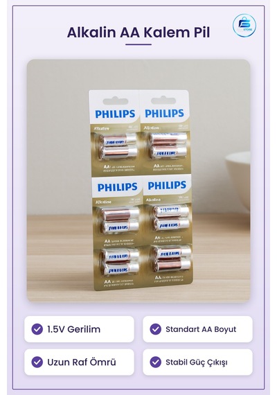 Alkalin Aa Kalem Pil 1.5v Uzun Raf Ömrü Stabil Güç Çıkışı Kumanda