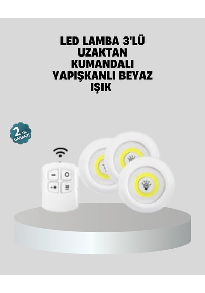 Hubrendy Tekno Uzaktan Kumandalı 3 Lü Ayarlanabilir Spot Led Işık Seti
