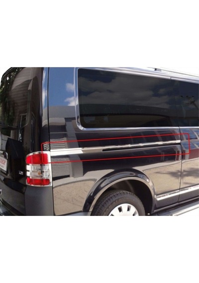Vw Volkswagen Transporter T5 Uyumlu Uzun Şasi Sürgü Nikelajı 1 Parça 2003 Ve Sonrası Paslanmaz Krom